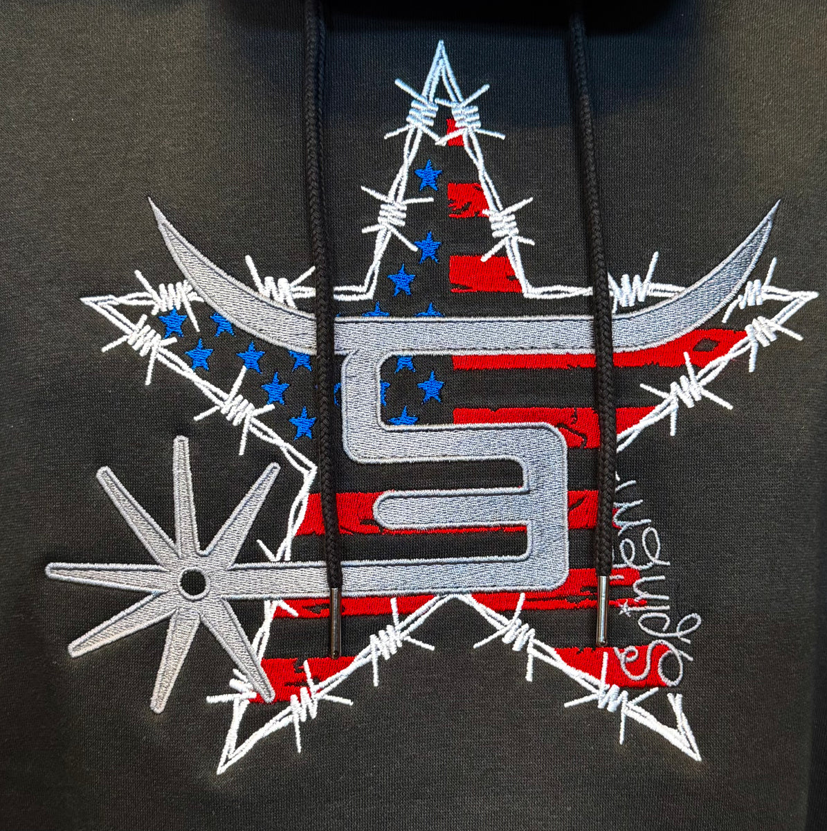 Black Hoodie American Star Logo – Spin Em Rodeo Co