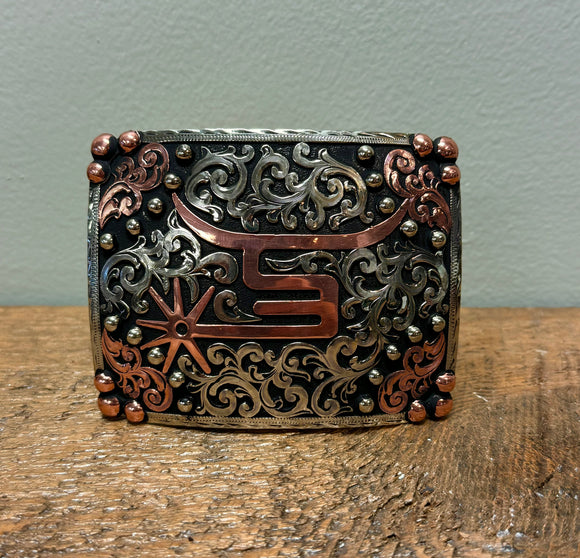 Buckle - Bronze with Silver Scrolling