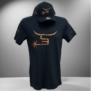 Men's Black T-Shirt Rust Logo