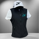 Ladies Black Vest - Teal Mountain Logo