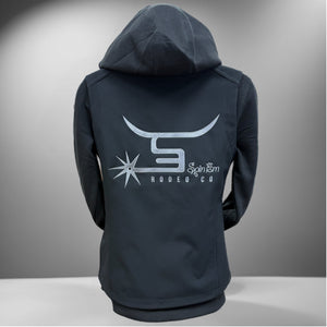 Ladies Black Vest Charcoal Logo