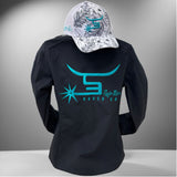 Ladies Black Jacket Teal Logo