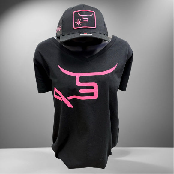 Ladies Black Ribbon Tee