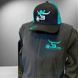 Ladies Black Vest Teal American Star Logo