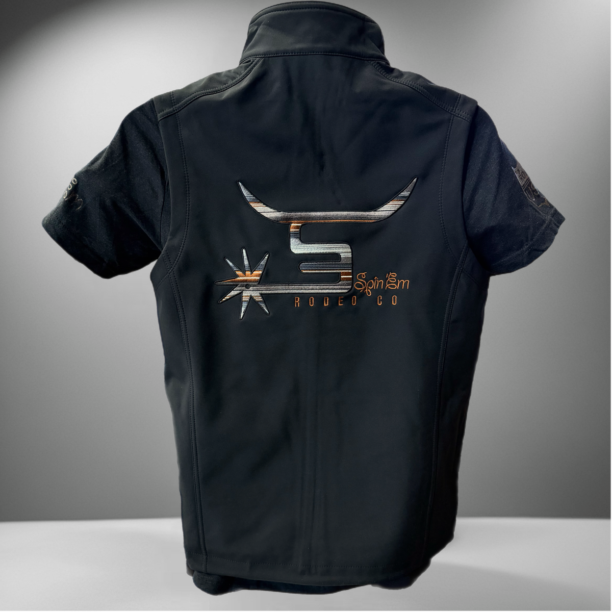 Men’s Black Vest Horizon Brown Logo – Spin Em Rodeo Co